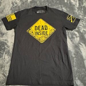 Mens Grunt Style Small Black SS T-shirt, Dead Inside Walking Dead